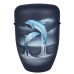 Hand Painted Biodegradable Cremation Ashes Funeral Urn / Casket - Dolphins Jumping 